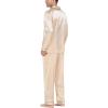 image:imageSWOMOG Mens Silk Satin Pajamas Set Long Sleeve Sleepwear ButtonDown Pj Twopiece Loungewear with Long Pants SXXLChampagne