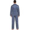 image:imageSWOMOG Mens Silk Satin Pajamas Set Long Sleeve Sleepwear ButtonDown Pj Twopiece Loungewear with Long Pants SXXLNavy Blue Flower