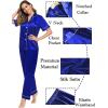 image:imageSWOMOG Women Satin Pajamas Set Short Sleeve Top amp Pants Sleepwear Silky Button Down Nightwear 2pcs Loungewear Pjs SetBlue