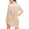 image:imageSWOMOG Womens Satin Sleep Shirt Long Sleeve Sleepwear Silk Nightshirt Button Down Pajama TopChampagne