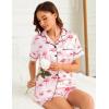 image:imageSWOMOG Womens Silk Satin Pajamas Set Short Sleeve Sleepwear Button Down Top and Shorts Loungewear 2 Piece Pjs Set XS3XLFlamingo Pink