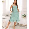 image:imageSWOMOG Cotton Nightgowns for Women Sleeveless Button Down Night Gown Soft Victorian Nightdress House Dress with PocketsGreen White