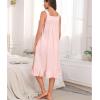 image:imageSWOMOG Cotton Nightgowns for Women Sleeveless Button Down Night Gown Soft Victorian Nightdress House Dress with PocketsPink
