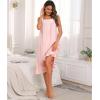 image:imageSWOMOG Cotton Nightgowns for Women Sleeveless Button Down Night Gown Soft Victorian Nightdress House Dress with PocketsPink
