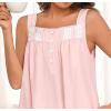 image:imageSWOMOG Cotton Nightgowns for Women Sleeveless Button Down Night Gown Soft Victorian Nightdress House Dress with PocketsPink