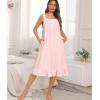 image:imageSWOMOG Cotton Nightgowns for Women Sleeveless Button Down Night Gown Soft Victorian Nightdress House Dress with PocketsPink