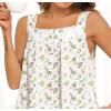image:imageSWOMOG Cotton Nightgowns for Women Sleeveless Button Down Night Gown Soft Victorian Nightdress House Dress with PocketsWhite Flower