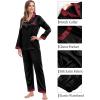 image:imageSWOMOG Couples Pajama Sets Men amp Women Satin Long Sleeve Sleepwear Silky Classic Button Down Soft Loungewear Pjs SetBlack