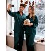 image:imageSWOMOG Couples Pajama Sets Men amp Women Satin Long Sleeve Sleepwear Silky Classic Button Down Soft Loungewear Pjs SetDeep Green