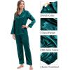 image:imageSWOMOG Couples Pajama Sets Men amp Women Satin Long Sleeve Sleepwear Silky Classic Button Down Soft Loungewear Pjs SetPure Green