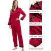 image:imageSWOMOG Couples Pajama Sets Men amp Women Satin Long Sleeve Sleepwear Silky Classic Button Down Soft Loungewear Pjs SetRed