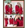 image:imageSWOMOG Couples Pajama Sets Men amp Women Satin Long Sleeve Sleepwear Silky Classic Button Down Soft Loungewear Pjs SetRed