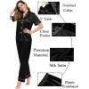 image:imageSWOMOG Couples Pajamas Sets Women amp Men Satin Short Sleeve Sleepwear Button Down Loungewear Pjs Set with Long PantsBlack