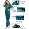 image:imageSWOMOG Couples Pajamas Sets Women amp Men Satin Short Sleeve Sleepwear Button Down Loungewear Pjs Set with Long PantsGreen