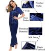 image:imageSWOMOG Couples Pajamas Sets Women amp Men Satin Short Sleeve Sleepwear Button Down Loungewear Pjs Set with Long PantsNavy Blue