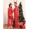 image:imageSWOMOG Couples Satin Pajama Set Women amp Men Long Sleeve Sleepwear Button Down Loungewear Silky Pj Set with Long PantsChristmas Red