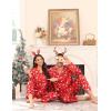 image:imageSWOMOG Couples Satin Pajama Set Women amp Men Long Sleeve Sleepwear Button Down Loungewear Silky Pj Set with Long PantsChristmas Red