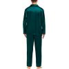 image:imageSWOMOG Couples Satin Pajama Set Women amp Men Long Sleeve Sleepwear Button Down Loungewear Silky Pj Set with Long PantsDeep Green
