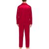image:imageSWOMOG Couples Satin Pajama Set Women amp Men Long Sleeve Sleepwear Button Down Loungewear Silky Pj Set with Long PantsPure Red
