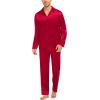 image:imageSWOMOG Couples Satin Pajama Set Women amp Men Long Sleeve Sleepwear Button Down Loungewear Silky Pj Set with Long PantsPure Red