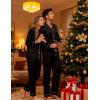 image:imageSWOMOG Couples Satin Pajama Set Women amp Men Long Sleeve Sleepwear Button Down Loungewear Silky Pj Set with Long PantsZ  Double Piping  Black