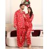image:imageSWOMOG Couples Satin Pajama Set Women amp Men Long Sleeve Sleepwear Button Down Loungewear Silky Pj Set with Long PantsZ  Double Piping  Christmas Red