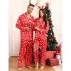 image:imageSWOMOG Couples Satin Pajama Set Women amp Men Long Sleeve Sleepwear Button Down Loungewear Silky Pj Set with Long PantsZ  Double Piping  Christmas Red