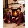 image:imageSWOMOG Couples Satin Pajama Set Women amp Men Long Sleeve Sleepwear Button Down Loungewear Silky Pj Set with Long PantsZ  Double Piping  Deep Wine Red