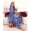 image:imageSWOMOG Couples Satin Pajama Set Women amp Men Long Sleeve Sleepwear Button Down Loungewear Silky Pj Set with Long PantsZ  Double Piping  Polar Blue Bear