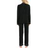 image:imageSWOMOG Womens Pajamas Set Long Sleeve Sleepwear Button Down Nightwear Soft Cotton Pj Lounge SetsBlack Grey