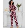 image:imageSWOMOG Womens Pajamas Set Long Sleeve Sleepwear Button Down Nightwear Soft Cotton Pj Lounge SetsBlack Rose Flower