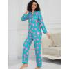 image:imageSWOMOG Womens Pajamas Set Long Sleeve Sleepwear Button Down Nightwear Soft Cotton Pj Lounge SetsBlue Flower