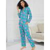 image:imageSWOMOG Womens Pajamas Set Long Sleeve Sleepwear Button Down Nightwear Soft Cotton Pj Lounge SetsBlue Flower