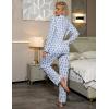 image:imageSWOMOG Womens Pajamas Set Long Sleeve Sleepwear Button Down Nightwear Soft Cotton Pj Lounge SetsBlue Money