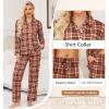 image:imageSWOMOG Womens Pajamas Set Long Sleeve Sleepwear Button Down Nightwear Soft Cotton Pj Lounge SetsBrown White Plaid