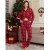 image:imageSWOMOG Womens Pajamas Set Long Sleeve Sleepwear Button Down Nightwear Soft Cotton Pj Lounge SetsChristmas Red Plaid
