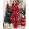 image:imageSWOMOG Womens Pajamas Set Long Sleeve Sleepwear Button Down Nightwear Soft Cotton Pj Lounge SetsChristmas Red Plaid