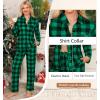 image:imageSWOMOG Womens Pajamas Set Long Sleeve Sleepwear Button Down Nightwear Soft Cotton Pj Lounge SetsGreen Black Plaid