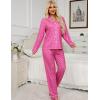 image:imageSWOMOG Womens Pajamas Set Long Sleeve Sleepwear Button Down Nightwear Soft Cotton Pj Lounge SetsHot Pink Leopard