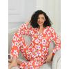 image:imageSWOMOG Womens Pajamas Set Long Sleeve Sleepwear Button Down Nightwear Soft Cotton Pj Lounge SetsOrange Flower