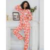 image:imageSWOMOG Womens Pajamas Set Long Sleeve Sleepwear Button Down Nightwear Soft Cotton Pj Lounge SetsOrange Flower
