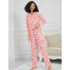 image:imageSWOMOG Womens Pajamas Set Long Sleeve Sleepwear Button Down Nightwear Soft Cotton Pj Lounge SetsPink Flower