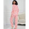 image:imageSWOMOG Womens Pajamas Set Long Sleeve Sleepwear Button Down Nightwear Soft Cotton Pj Lounge SetsPink Flower