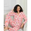 image:imageSWOMOG Womens Pajamas Set Long Sleeve Sleepwear Button Down Nightwear Soft Cotton Pj Lounge SetsPink Flower