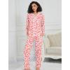 image:imageSWOMOG Womens Pajamas Set Long Sleeve Sleepwear Button Down Nightwear Soft Cotton Pj Lounge SetsPink Flower
