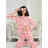image:imageSWOMOG Womens Pajamas Set Long Sleeve Sleepwear Button Down Nightwear Soft Cotton Pj Lounge SetsPink Flower