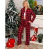 image:imageSWOMOG Womens Pajamas Set Long Sleeve Sleepwear Button Down Nightwear Soft Cotton Pj Lounge SetsRed Black Plaid