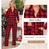 image:imageSWOMOG Womens Pajamas Set Long Sleeve Sleepwear Button Down Nightwear Soft Cotton Pj Lounge SetsRed Black Plaid