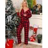 image:imageSWOMOG Womens Pajamas Set Long Sleeve Sleepwear Button Down Nightwear Soft Cotton Pj Lounge SetsRed Black Plaid
