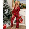 image:imageSWOMOG Womens Pajamas Set Long Sleeve Sleepwear Button Down Nightwear Soft Cotton Pj Lounge SetsRed Plaid